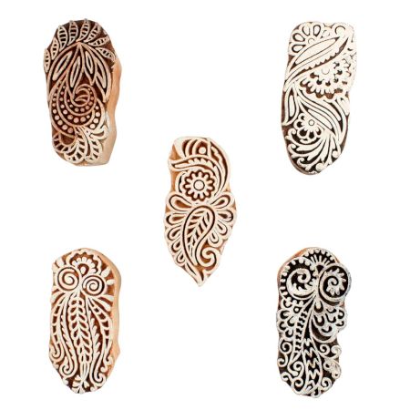 Set of 5 Piece New Mix Wooden Printing Blocks